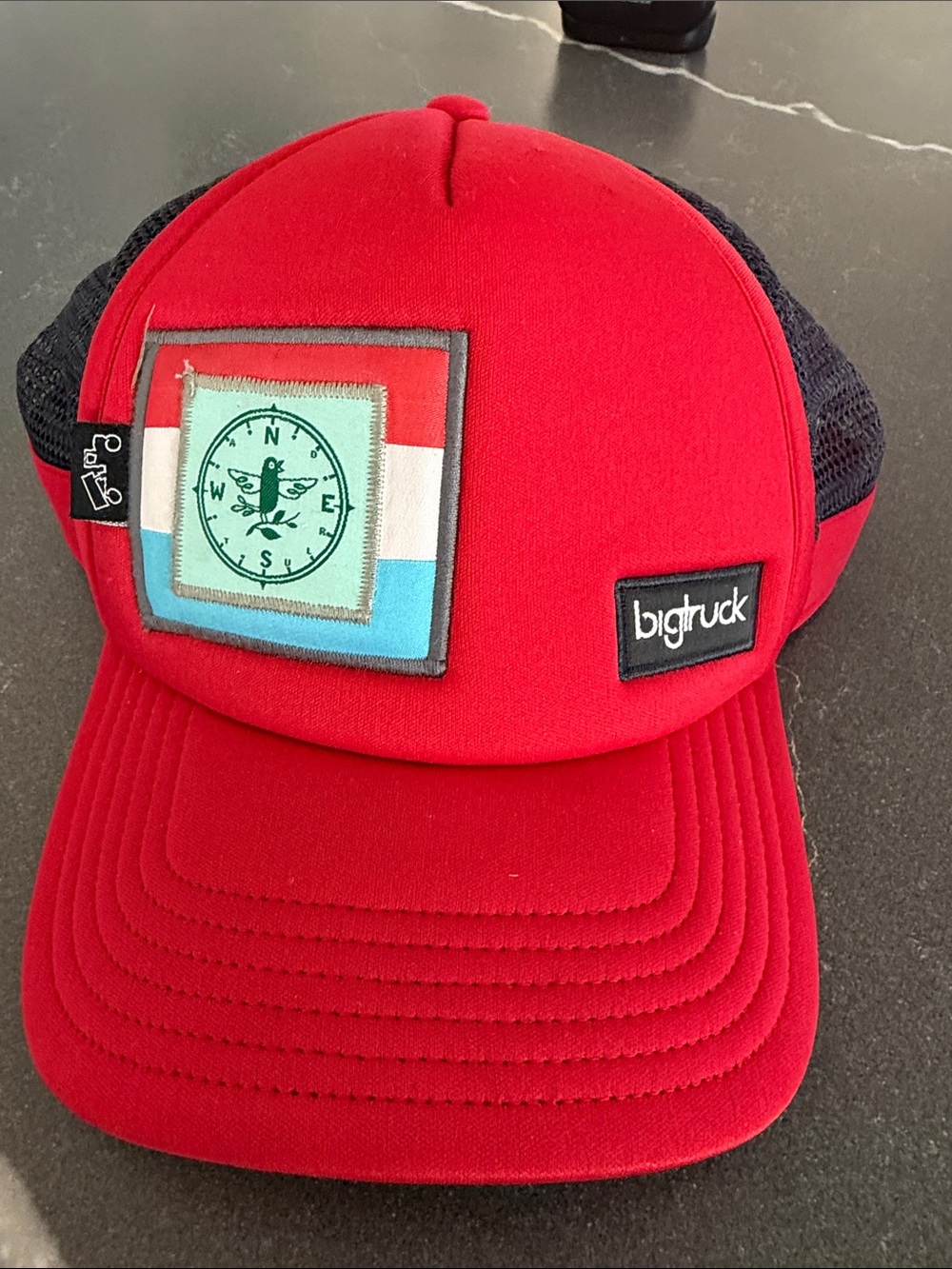 Red Baseball Cap with Dark Inner Lining